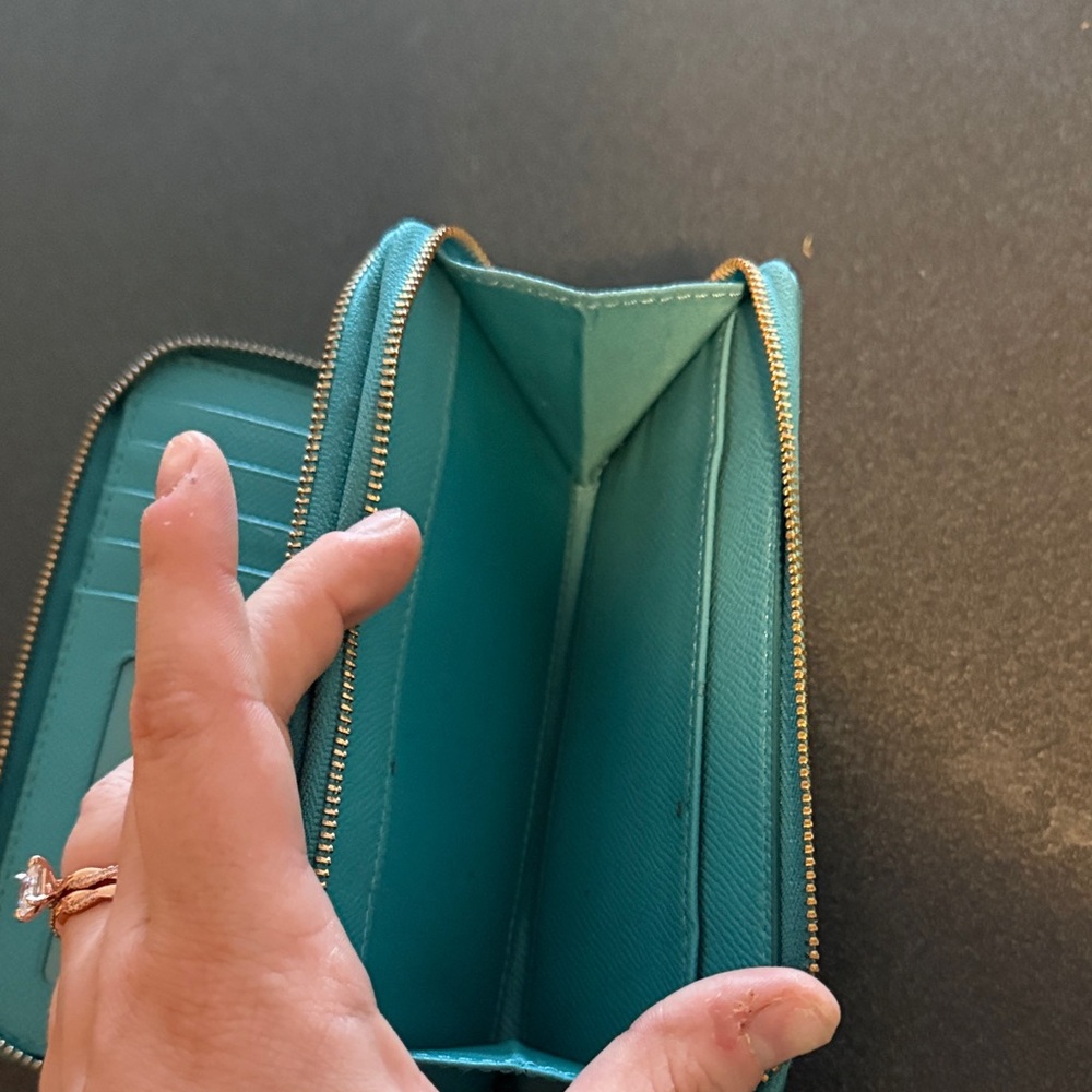 Coach Zip-Around Wallet in Turquoise Blue - Picture 3 of 4